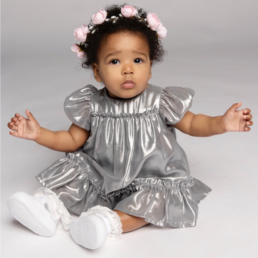Baby GAP Metallic infant dress with bloomers